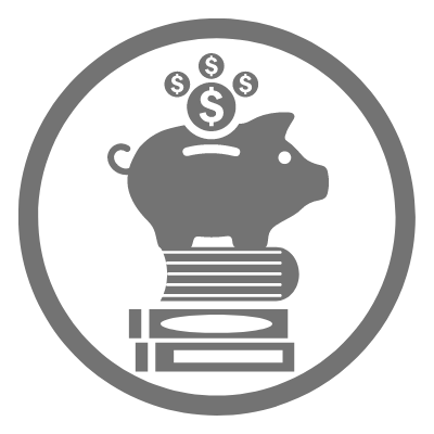 piggy bank with books